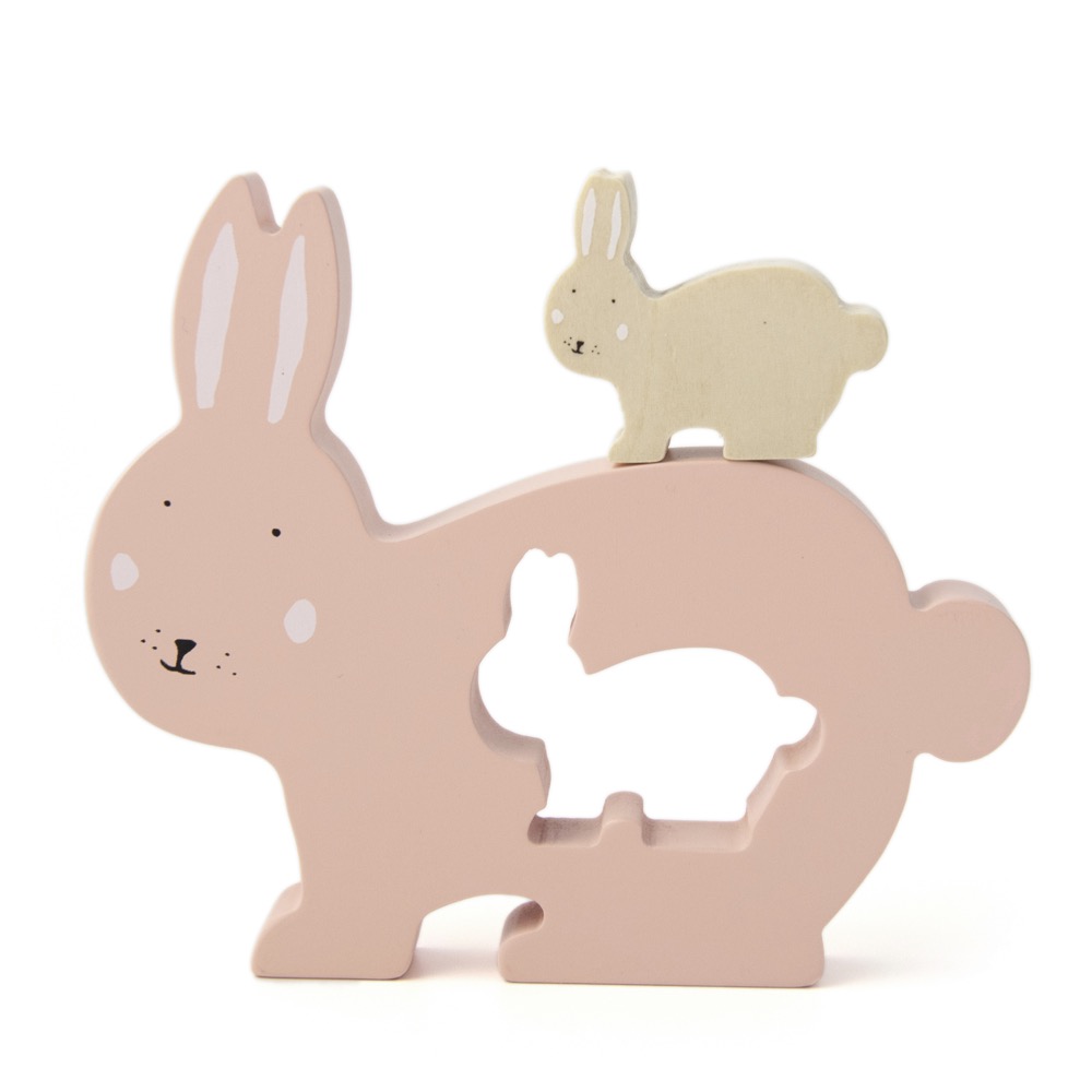 Houten babypuzzel - Mrs. Rabbit